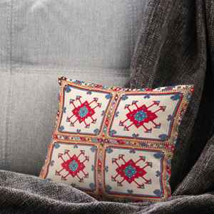 Bohemian Floral Printed Pillow - Turkish Vintage Design Woven <b>Cushion</b>,<b>Cover</b>+Insert - Product Image 4