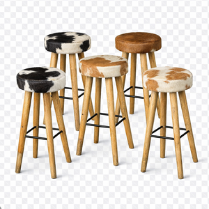 Taburete de Bar Rústico Industrial de Madera Maciza y Cuero Vacuno 2026, Hecho a Mano, Uso Comercial, Garantía de 10 Años, AKKU ART EXPORTS Interior - Product Image 2