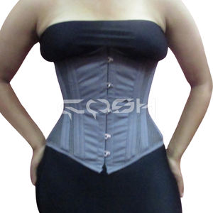 Corset de formation de la taille en coton gris personnalisé avec maille respirante |   Corset de maintien pour la taille - Product Image 5