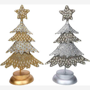 Árbol de Navidad de lujo, pátina dorada, acabado, decoración de Hotel para el hogar, decoración de Festival de hierro de Metal, decoración de árbol de Navidad de mesa - Product Image 2