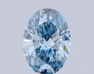 Diamante Cultivado en Laboratorio, Corte Ovalado, 2.27 Quilates, Azul Intenso, VVS2 - Product Image 1