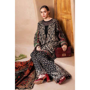 Colección Eid 2025 de Maria B, MPT-2512-B TC-1150, Blusa Bohemia de Chifón con Bordado Estampado para Primavera/Verano - Product Image 5