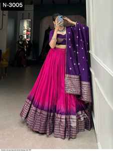ชุดแต่งงานอินเดีย dola Silk ชุด lehenga choli ลายดอกไม้และฟอยล์แฟนซีคอลเลกชัน lehenga choli สำหรับผู้หญิง - Product Image 3