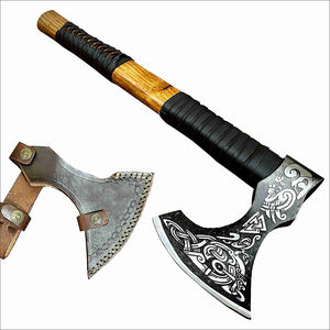 Hache en acier au carbone forgé extérieur de qualité industrielle de haute qualité avec poignée en bois housse de protection pour le camping - Product Image 4