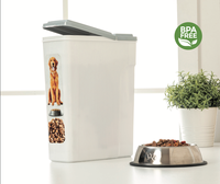 Afossa 6L Conteneur de stockage hermétique pour aliments pour animaux de compagnie en plastique PP écologique, design carré, logo personnalisé, bols, mangeoires, chiens, voyage