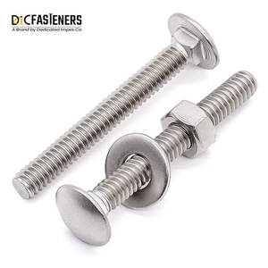 Pernos de carro de acero inoxidable, cuello cuadrado redondo/cabeza de seta con acabados galvanizados y pulidos chapados en zinc - Product Image 3