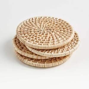 Sous-verre rond en rotin de haute qualité et au meilleur design, ensemble de sous-verres en rotin au prix de gros - Product Image 2