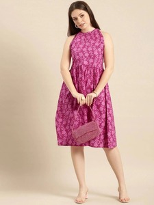 Vestido bohemio de algodón con estampado de bloque de mano indio, nueva moda, longitud Midi, ropa informal de verano, regalo de cumpleaños perfecto Digital Natural - Product Image 4