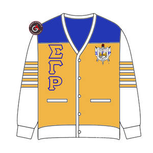 Sigma Gamma Rho Soror Embroidery Women Acrylic Cardigans | SGRho Sorority Embroidered Ladies Custom Style Cardigan <b>Sweater</b> - Product Image 1