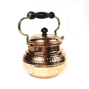 Ensemble de cafetière et théière en cuivre turc, aspect antique italien, design vintage, écologique - Product Image 6