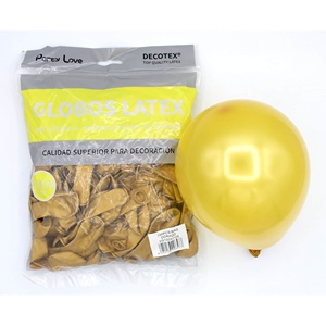 Palloncini in Lattice Party Love 12cm Oro Metallizzato Confezione da 100 Pezzi per Decorazione - Product Image 1