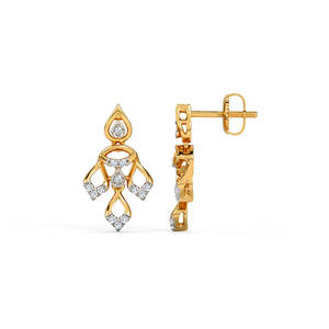 Gemver 1,0 Carat Lab Grown Diamond Stud Pendientes 14K Oro amarillo Diamante Pendientes conjunto para mujer Joyería del fabricante indio - Product Image 3