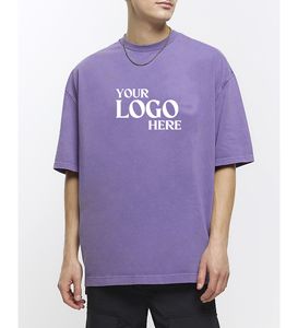 Venta al por mayor 100% algodón lavado con ácido camiseta para hombres antiarrugas suelta ajuste pesado camisetas hombres ropa personalizada Vintage camisetas - Product Image 5