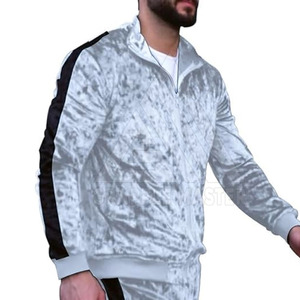 Chándal de terciopelo transpirable de alta calidad para hombre para uso en exteriores de invierno Servicio OEM personalizable Opciones de talla grande MOQ bajo - Product Image 6