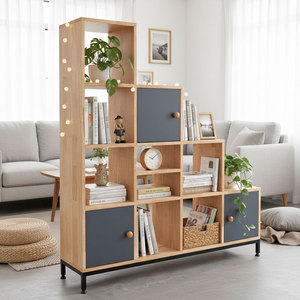 Étagère en bois de caoutchouc et en fer pour la décoration du salon KS68161 - Product Image 4