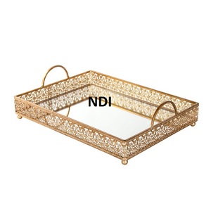 Bandejas ecológicas para desayuno y café, diseño hecho a mano, vajilla, catering, bandeja de metal para servir, proveedor de India - Product Image 2