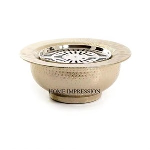 Dallah เครื่องทำอุ่นหม้อชาสีเงินเคลือบเงารูปทรงกลมทำจากโลหะ - Product Image 5