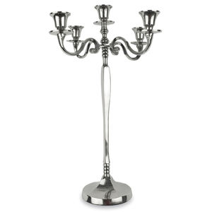 Portavelas de tres brazos de aluminio y Metal, decoración de mesa de boda, candelabro de tres pilares de estilo moderno para boda - Product Image 6