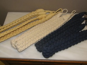 Pair of Large Belt Tiebacks Cotton <b>Curtains</b> <b>Holdbacks</b> belt Voile Cotton drapes Tie-back Hold-back - Product Image 4