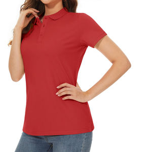 Premium Women's Cotton Pique Polo Shirt Custom Logo Short Sleeve Breathable Slim Fit Female Casual Golf Tennis Sport Tops Tees - Product Image 3