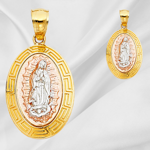 เครื่องประดับแฟชั่นสามโทนสีทองสำหรับเด็กจี้กัวเดอลูเปอร์14K ประดับเพชรและทองแดงสำหรับศาสนาของเรา - Product Image 6