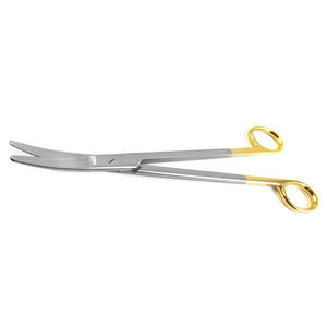 Best Selling Hysterectomy Scissors TC Medium Curved 10.5 (26.5cm) Gold <b>Rings</b> <b>Stainless</b> <b>Steel</b> Surgical Instrument - Product Image 2