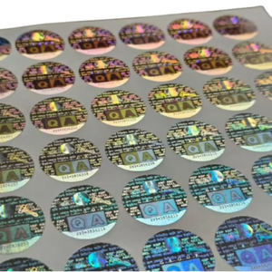 Customize Silver Color Round Security Holographic Waterproof Anti-Counterfeit Label - Product Image 1