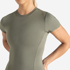 T-shirt pour femme en coton extensible de qualité supérieure, couleur sauge hivernale, manches courtes, col rond, décontracté, pour la salle de sport - Product Image 6
