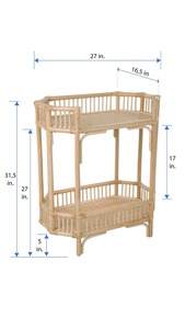 Handmade Modern Hexagonal Rattan Coffee Table with Double <b>Shelf</b>-Natural Woven Furniture for Living Room and Entryway - Product Image 5