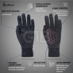 Gants de course d'hiver avec écran tactile Gants de course chauds et coupe-vent pour les sports d'extérieur - Product Image 3