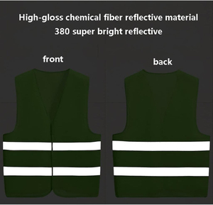 Màu xanh lá cây Tùy chỉnh cao có thể nhìn thấy VIS khả năng hiển thị cao phản xạ phản xạ an toàn vest 110g xây dựng đồng phục bảo hộ lao động warnneste - Product Image 3