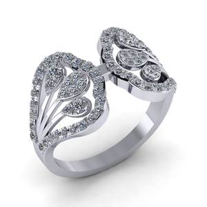 Anillo de racimo de pera en forma de ala para damas Diamante de moissanita VVS original tachonado en plata de ley 925 para fiestas de bodas - Product Image 1