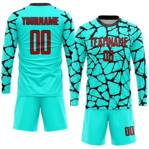 100% poliéster de alta calidad de manga larga Camiseta de fútbol conjuntos cortos logotipo personalizado sublimación uniformes del equipo - Product Image 6