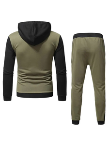 Conjunto de sudadera con capucha para hombre con logotipo personalizado, chándal de alta calidad, forro polar pesado, cuello con botones, hombros caídos, talla XXL de invierno - Product Image 2
