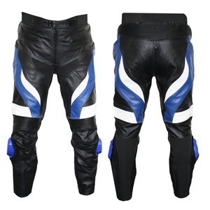 Pantalones de cuero para motocicleta de calle para hombre, cuero de vaca negro para hombre, cuero para motocicleta con deslizadores - Product Image 2