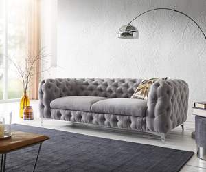 Corleone Customizable 3-Seater Grey <b>Sofa</b> 225 X 97 cm for Living Room with OEM Option - Product Image 1