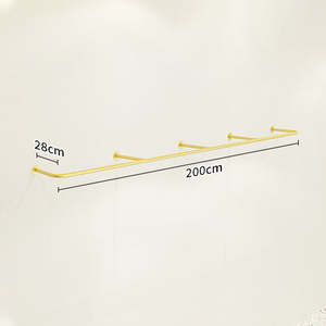 Étagère murale en métal pour vêtements avec finition dorée pour magasin de vêtements pour enfants, boutique, magasin de détail, utilisation en décoration murale, système professionnel - Product Image 2