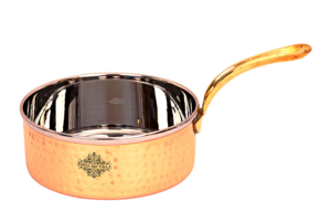 IndianArtVilla Acero Cobre Martillado Diseño Salsa Pan con Mango de Latón Ancho-Utensilios de Cocina para Almacenamiento y Servicio - Product Image 2