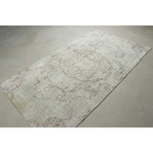 Tapis turc 4,2x7,4 pieds, tapis vintage, tapis persan gris et blanc - Product Image 4