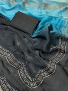 Nouveau style de designer Rich Ramgoli Party Wear Saree avec panneau de diamant fait à la main WorkSaree Collection - Product Image 6