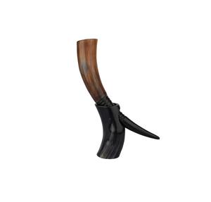 Corne à boire élégante de qualité supérieure, corne à boire authentique pour le vin, le miel, les fêtes, avec support et étui en cuir - Product Image 6