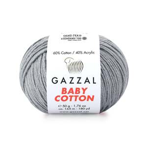 เส้นด้ายฝ้ายอะคริลิคสำหรับเด็ก100% Gazzal 50กรัม-3430 - Product Image 1