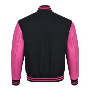 Cuerpo de lana de Cachemira 100% de alta calidad y mangas de cuero de vaca genuino Color personalizado Letterman Varsity Jacket para hombres - Product Image 6