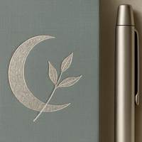 LABON Cahier de notes de lune élégant coffret cadeau feuille d'argent journal minimaliste et stylo en métal dans une boîte de qualité supérieure