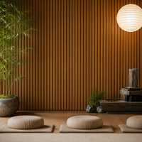 Panneaux acoustiques en lattes de bois Akupanel, panneaux muraux insonorisants pour la décoration intérieure des cafétérias, cantines et aires de restauration