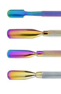 Poussoirs à ongles à cuticules en titane arc-en-ciel en acier inoxydable | Outil manuel de soin des ongles | Instruments de manucure standard de sécurité chirurgicale - Product Image 5