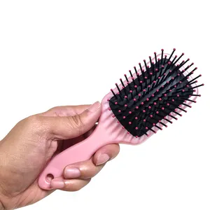 Most Popular OEM Air Cushion Rainbow Nylon Bristle Detangling Hair Brush with Light Weight and In Small Size