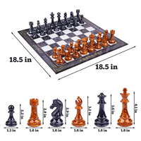 Jeu d'échecs avec pièces en résine brillante grand plateau de jeu décoratif ensemble de stratégie Premium pour adultes enfants et collectionneurs par AYAANS