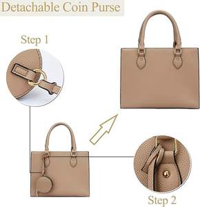 Sac à main en cuir véritable de mode personnalisé de haute qualité étanche avec fermeture à glissière couleur personnalisée capacité 1L style de rue élevé - Product Image 4