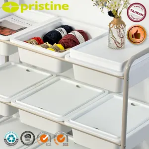 Taiwan Home Storage Furniture Manufacturer Household Small Middle Big 9-drawer Rolling Storage Organizer Plastic Box With Cover